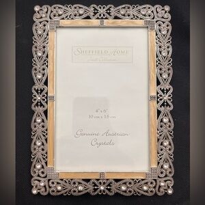 Sheffield Home Ornate Silver Crystal Frame